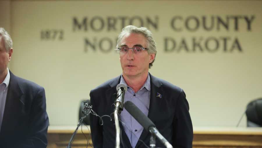 North Dakota Governor Doug Burgum speaks during a press conference on Feb. 22, 2017 in Mandan, North Dakota.